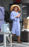 Katie Cassidy on the set of Melrose Place, September 28