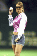 Mariah Carey shorts/stems/heels throwing the first pitch @ the Tokyo Dome